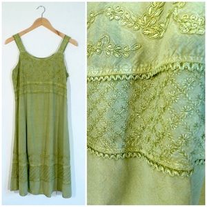 90s Baby Doll Olive Green Sleeveless Dress